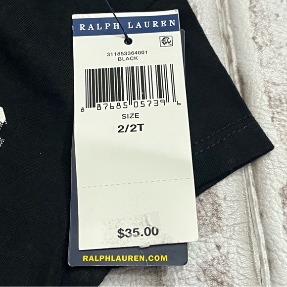 Polo Ralph Lauren Girls T-Shirt Graphic Black Red‎ Winter Plaid Logo NWT 2 / 2T - Picture 4 of 7